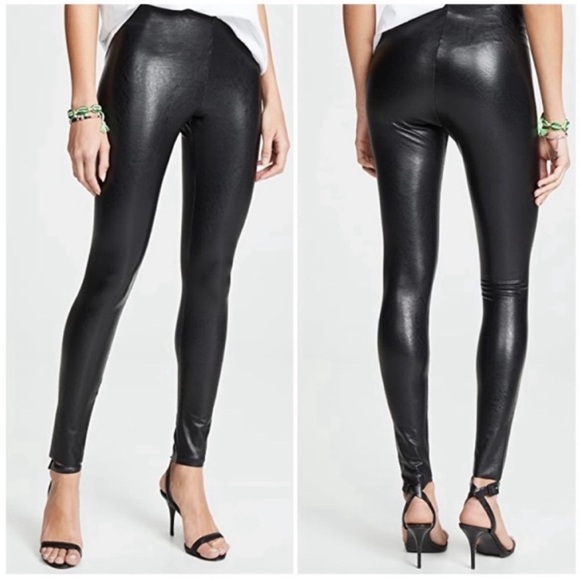 COMMANDO Perfect Control Faux Leather Leggings Black Sz L - Picture 4 of 16